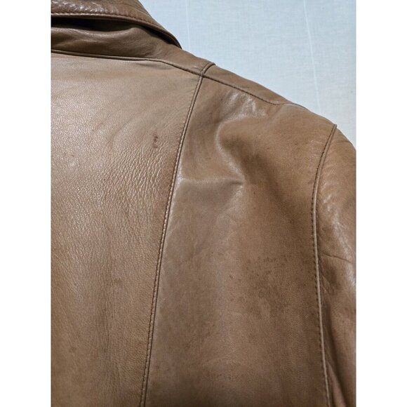 Mens 80s Vintage Soft Leather Jacket Made In Italy Brown - Picture 9 of 12